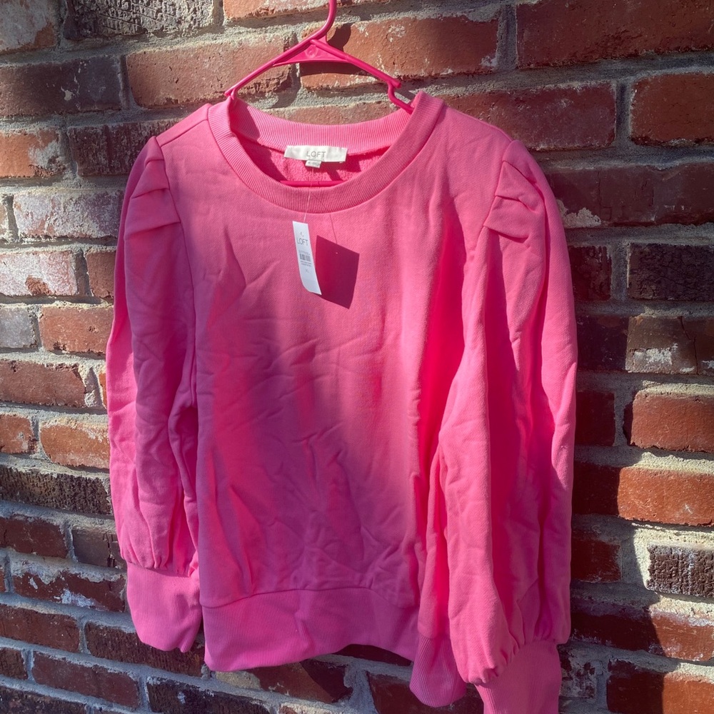Hot pink sweatshirt from Loft. NWT.